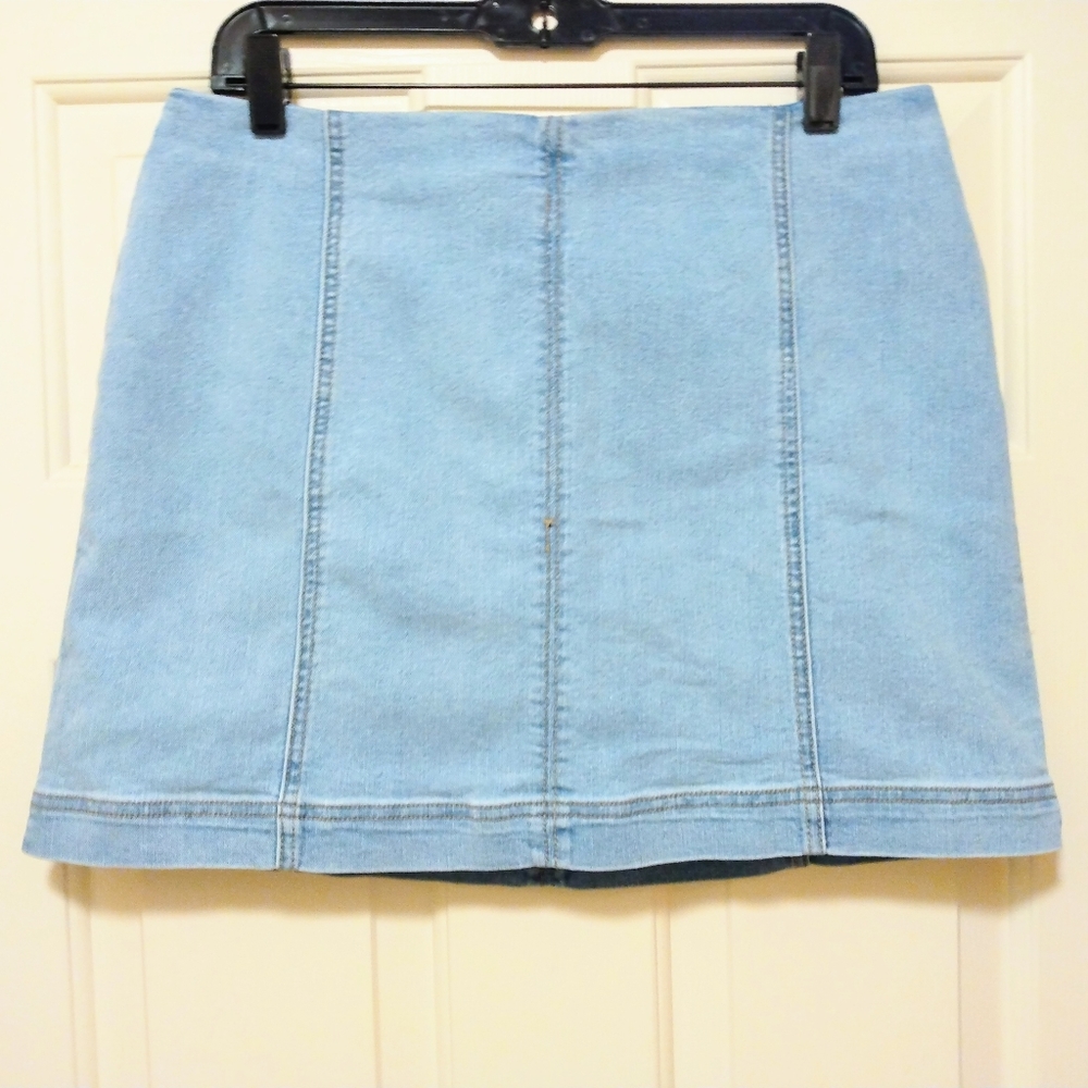 Light Denim, Stretch Mini Skirt